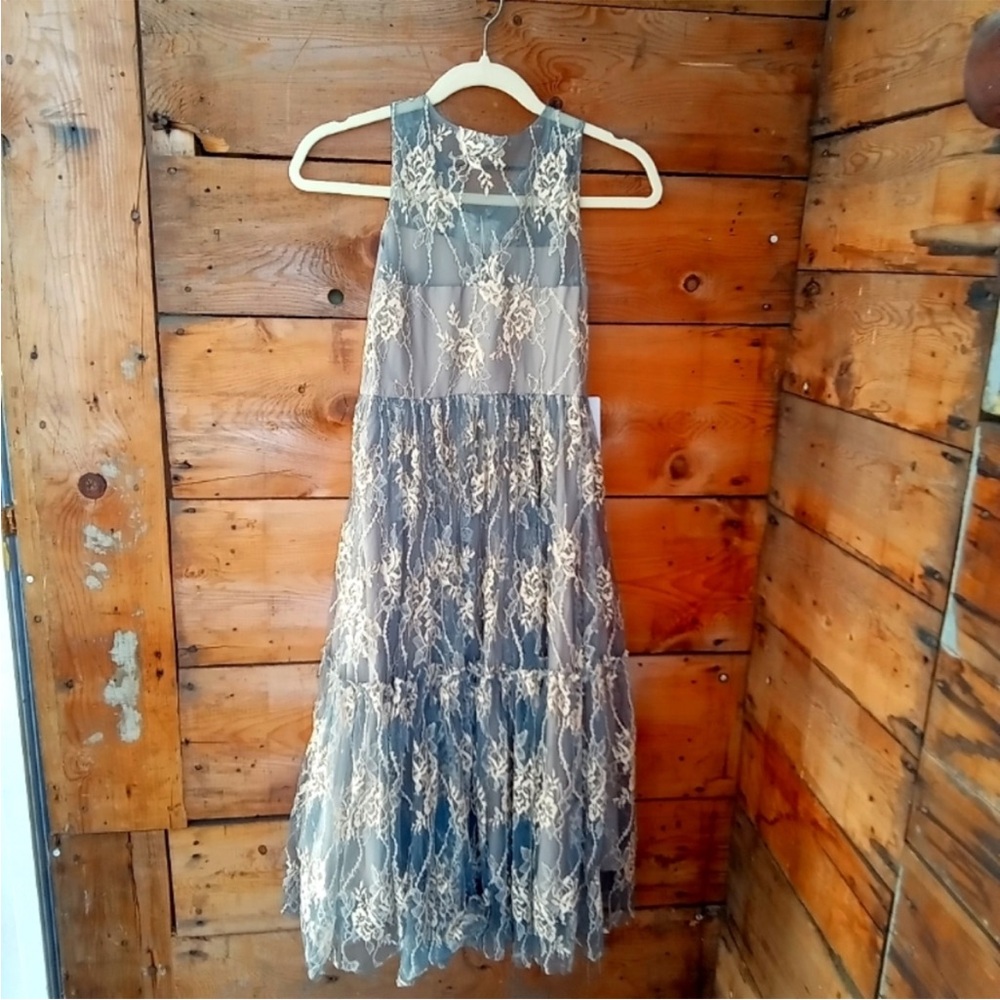 Joyfolle Mia Joy Barely Blue Lace Sleeveless Girls Dress Size 8